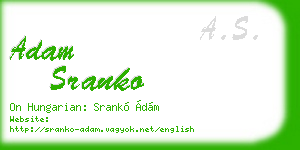 adam sranko business card